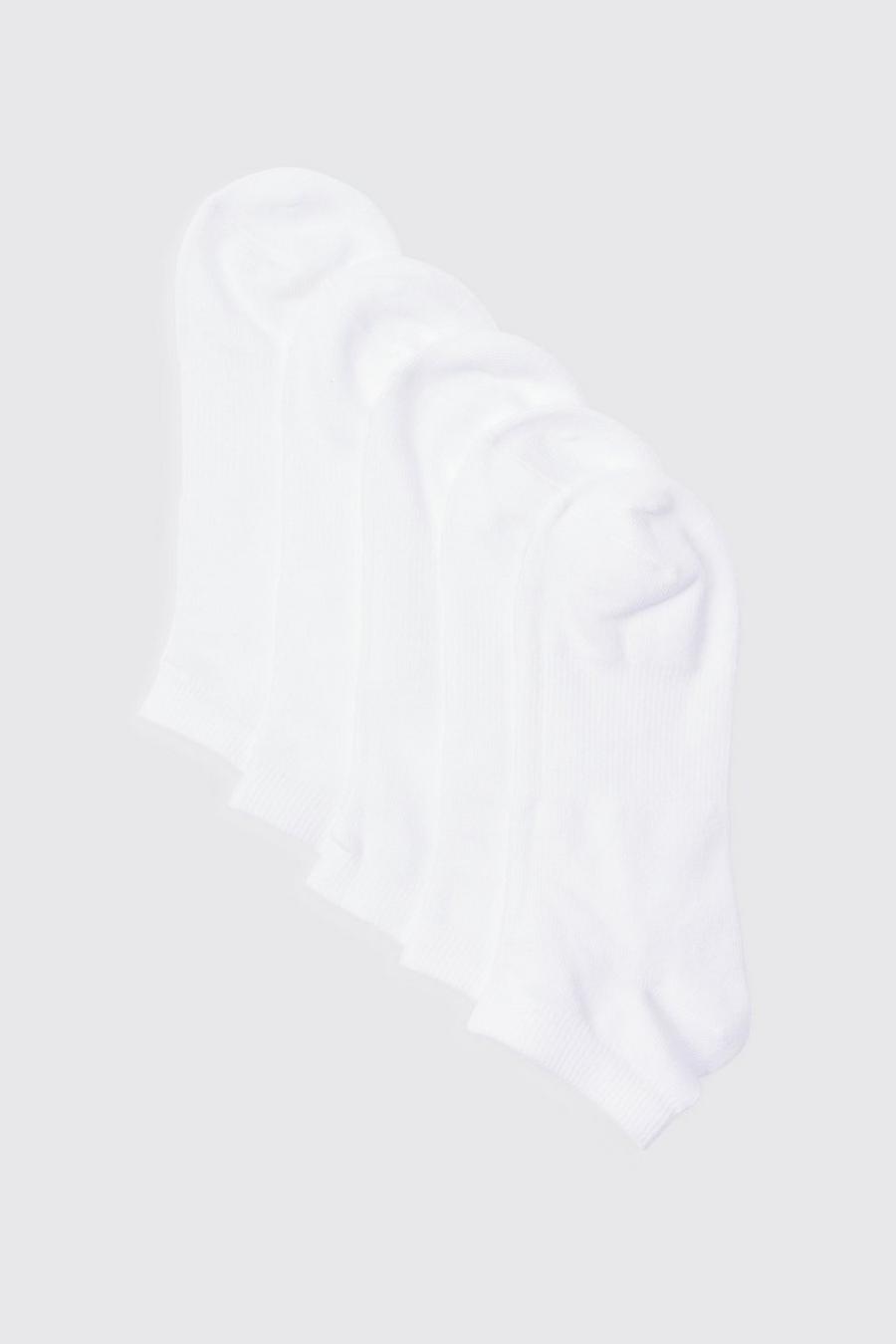 Pack de 5 pares de calcetines deportivos lisos, White image number 1