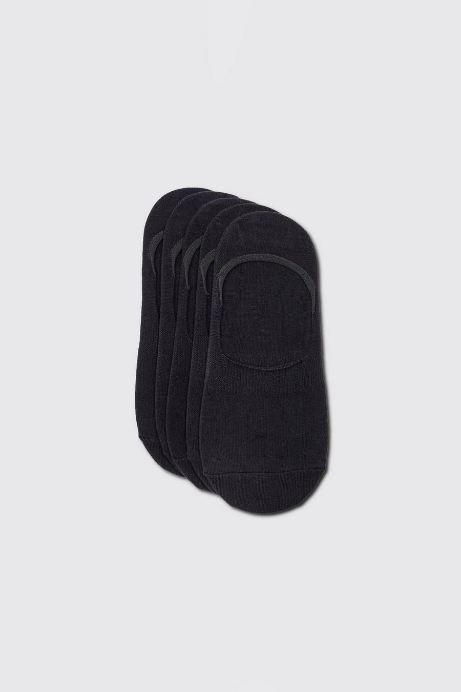 Pack de 5 pares de calcetines invisibles lisos, Black negro