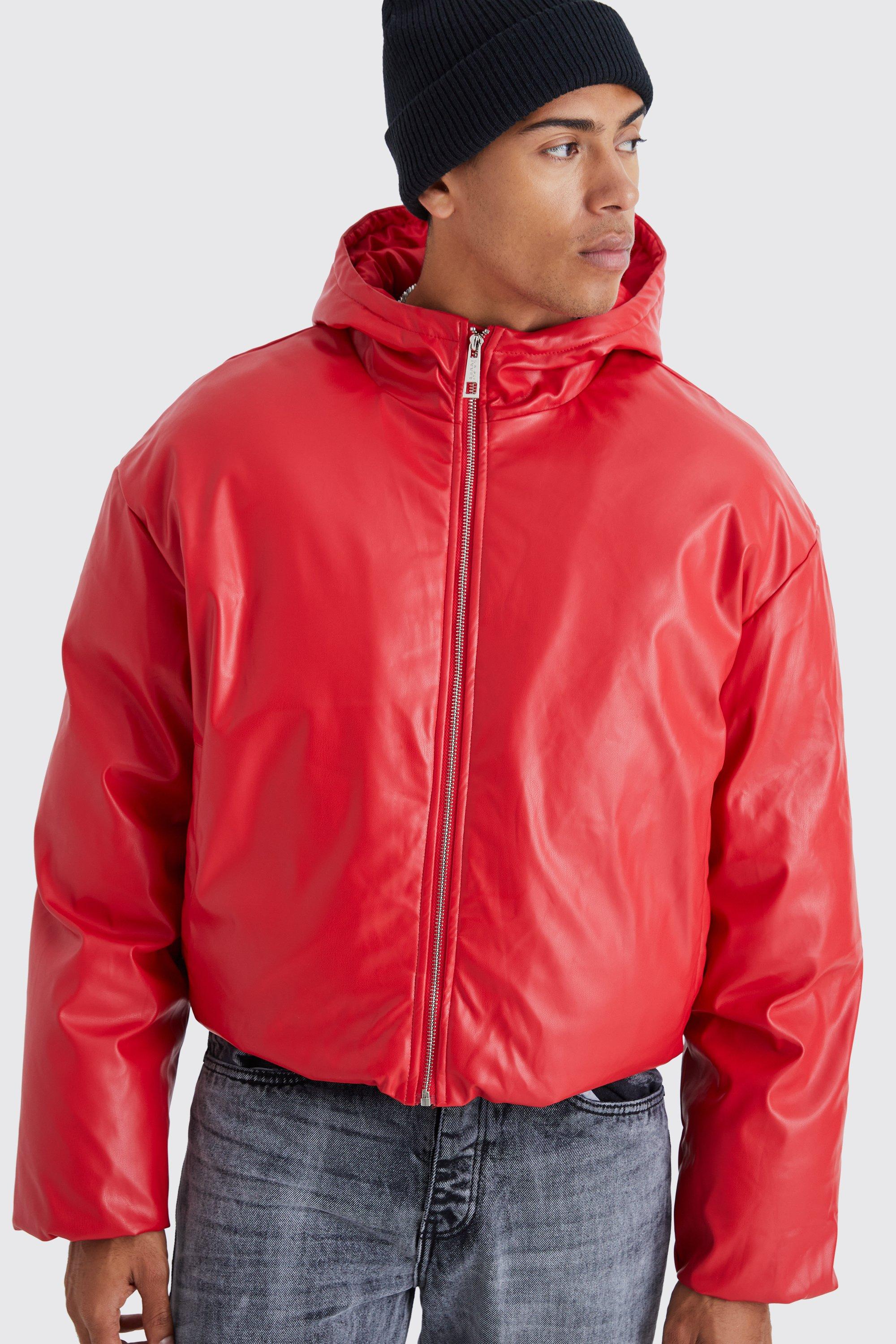 Boohoo red 2024 puffer jacket