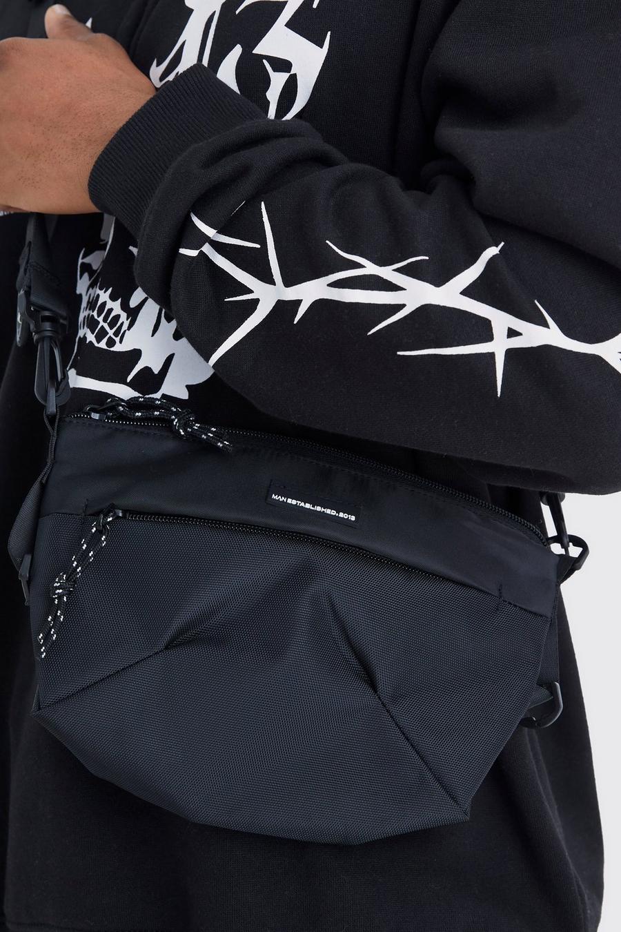 Black Cross Body Nylon Bag image number 1