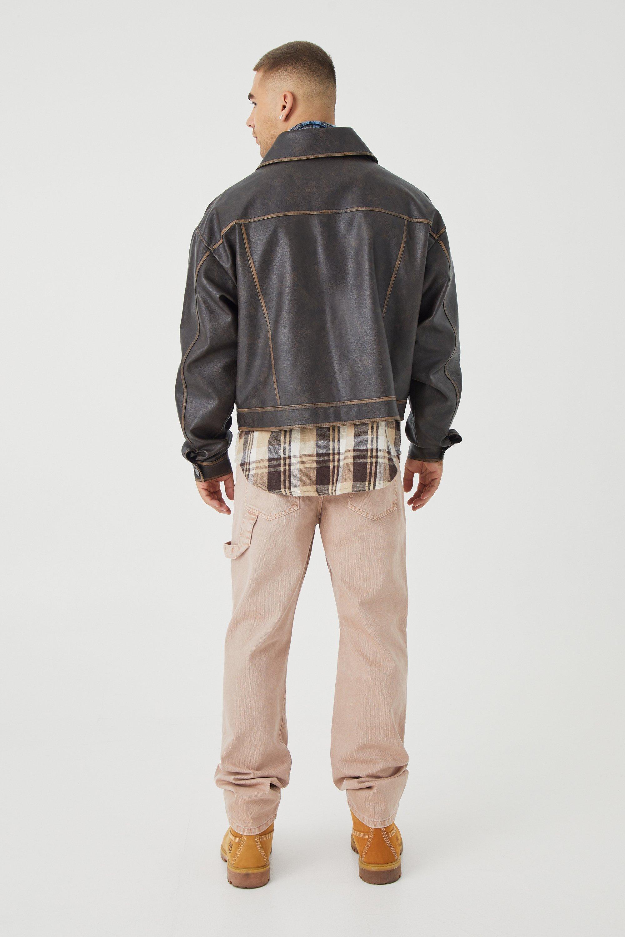 Pu trucker jacket hotsell
