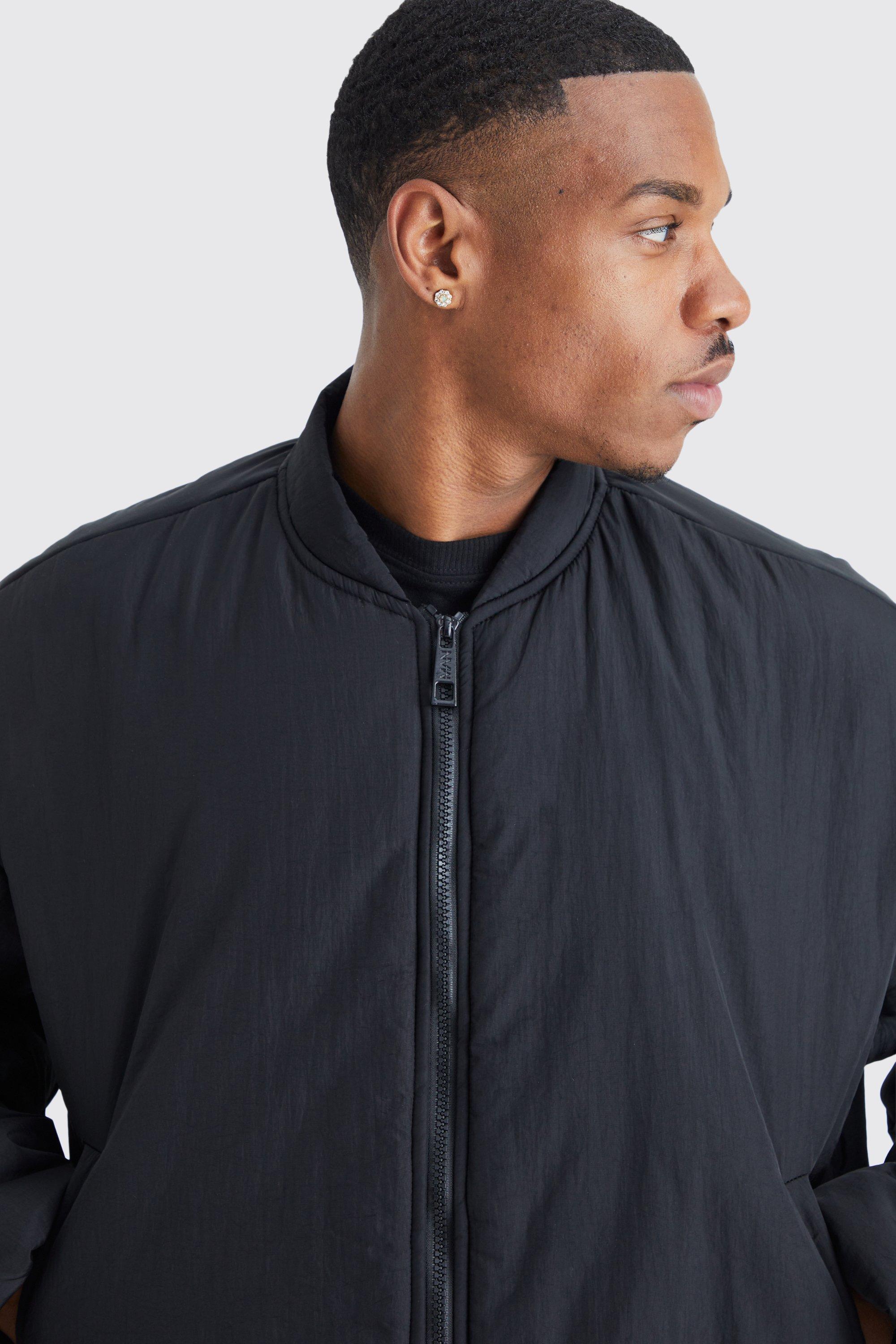 Black puffer sale bomber jacket mens