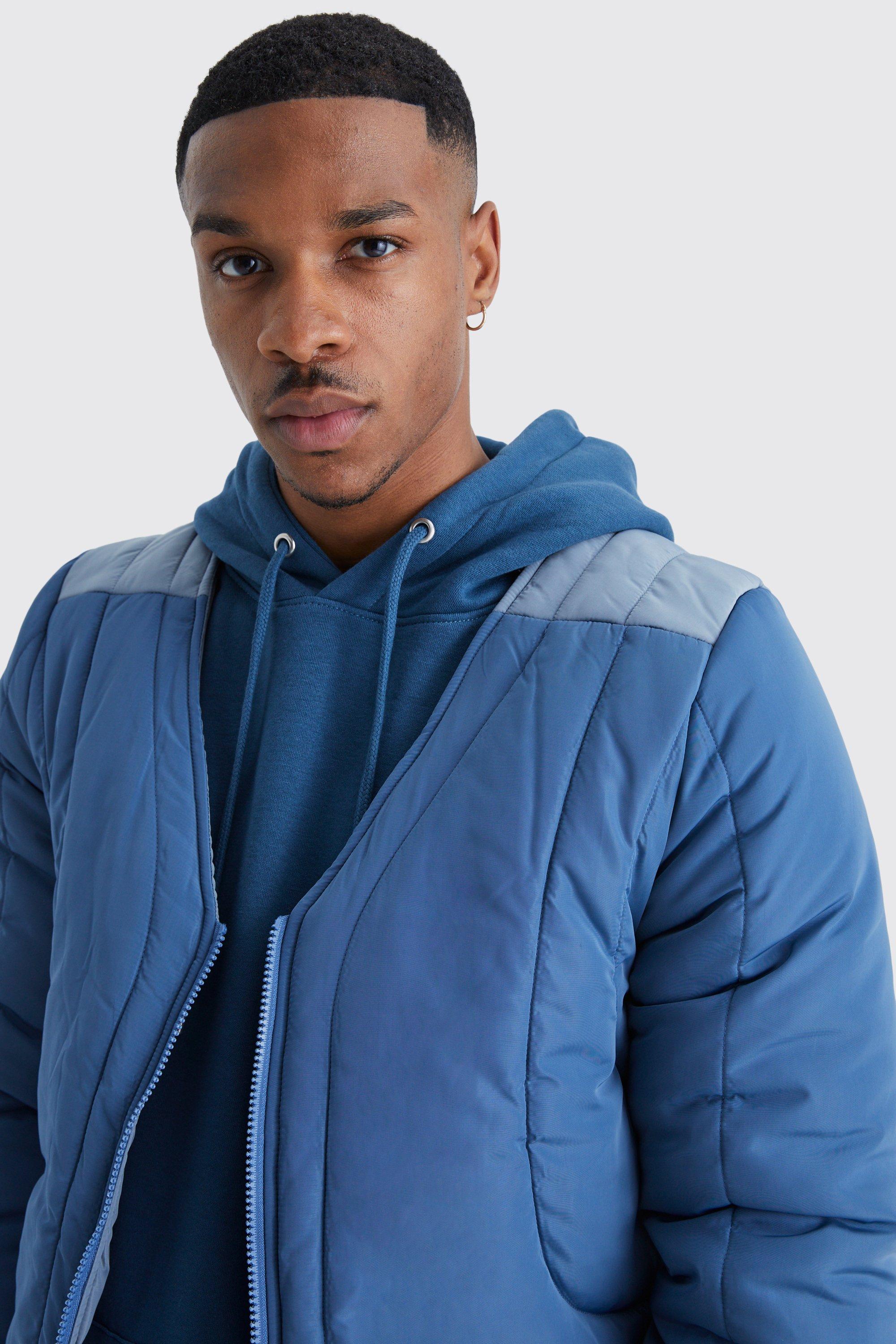 Boxy Curved Quilted Puffer