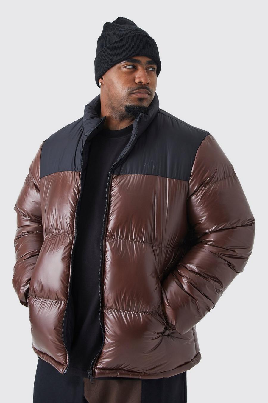 Chocolate Plus Man High Shine Color Block Puffer image number 1
