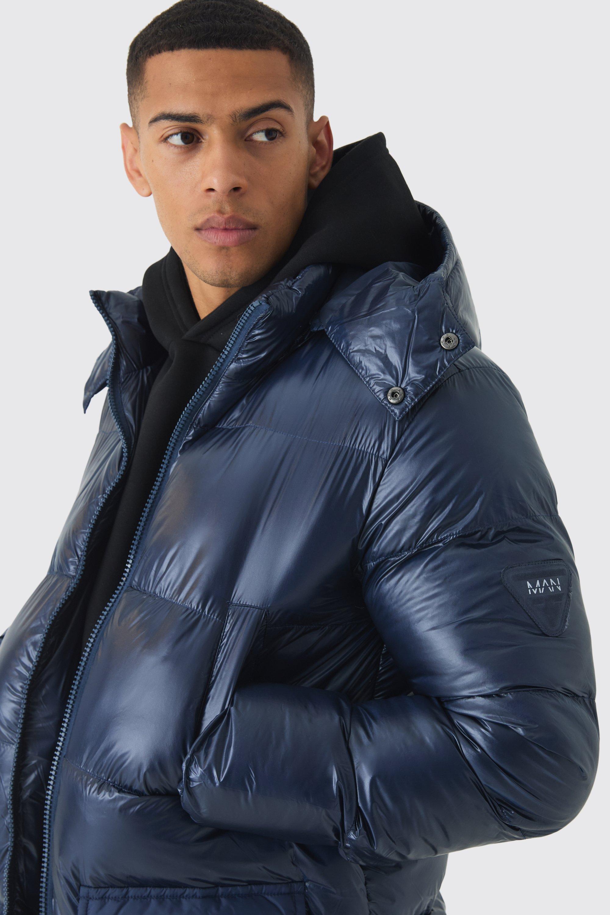 Boohoo high shine puffer jacket sales