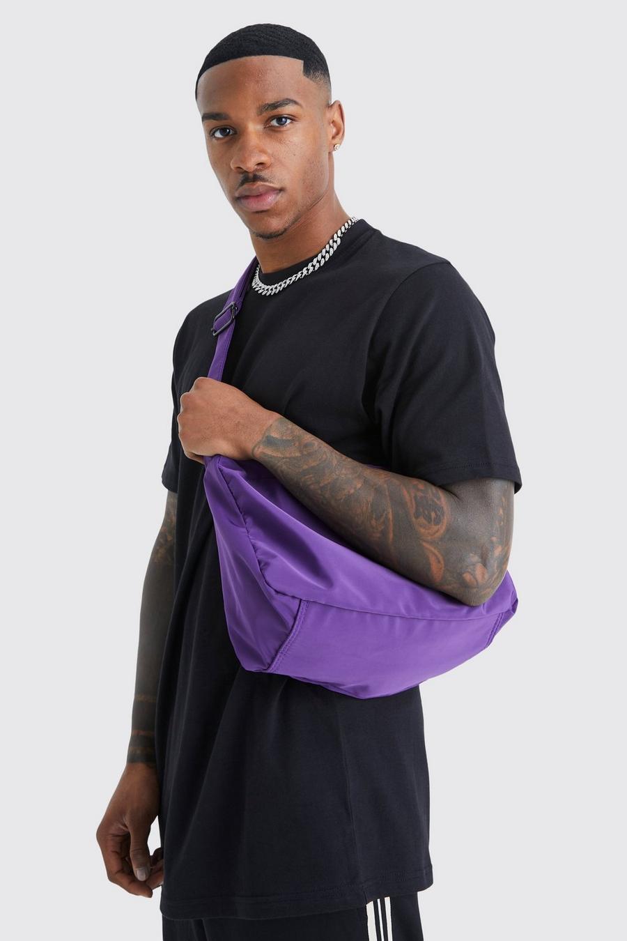 Purple Nylon Cross Body Bag
