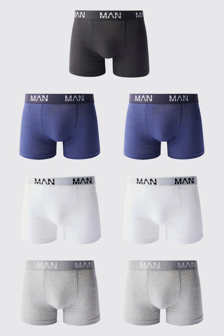 Multi 7 Pack Mixed Colour Man Trunks image number 1