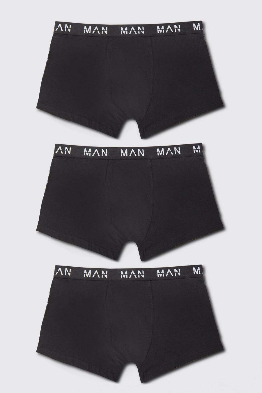 Black Plus Middellange Man Dash Boxers (3 Stuks) image number 1