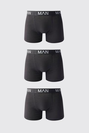 3 Pack Man Dash Mid Length Trunks black