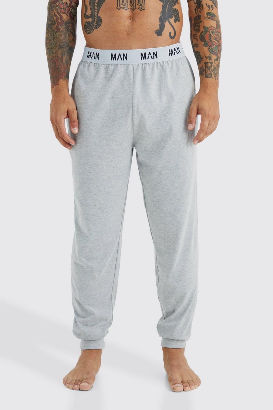 Grey grå Man Loungewear Joggers image number 1