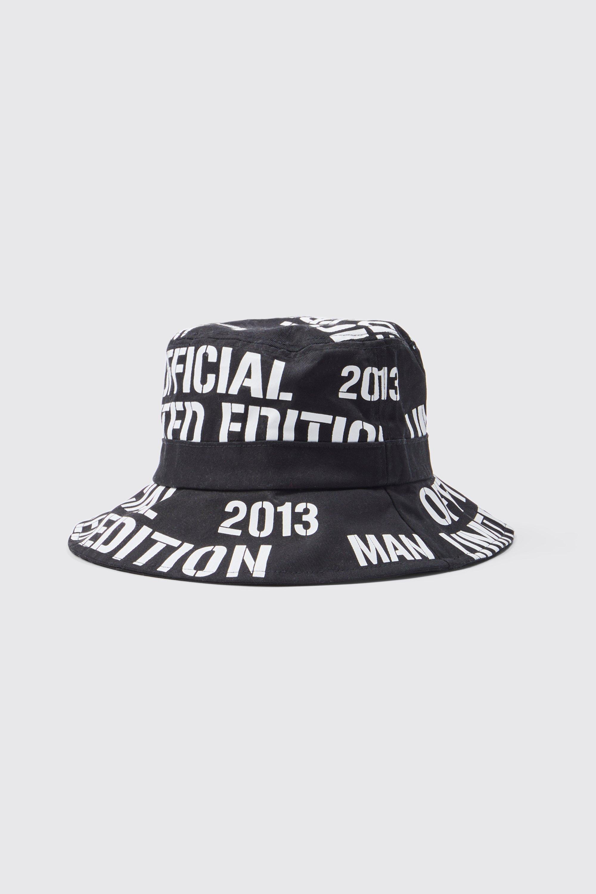 boohooMAN Official Nylon Printed Bucket Hat - Cream - Size M/L