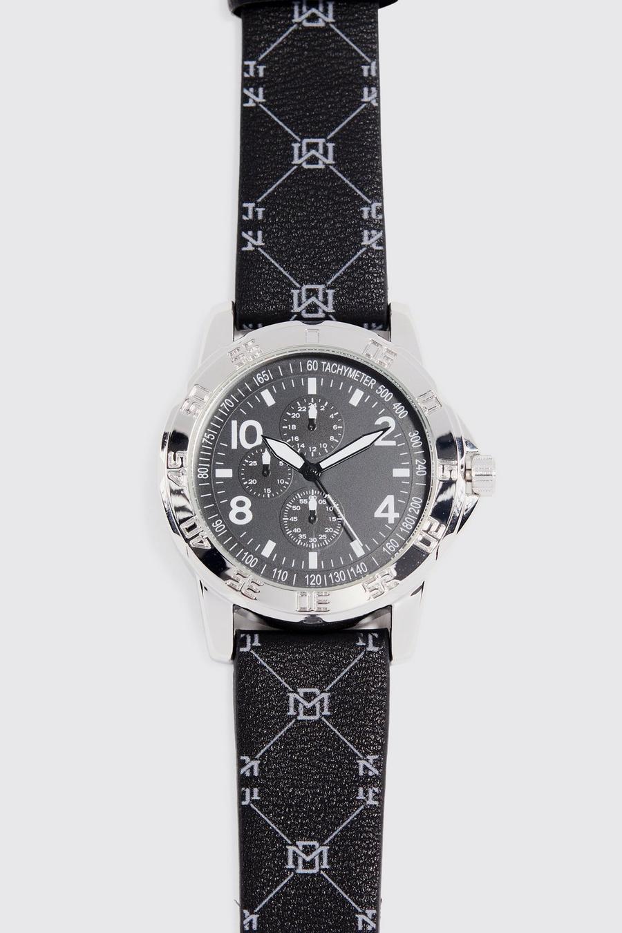 Uhr mit Kunstleder-Armband, Black noir