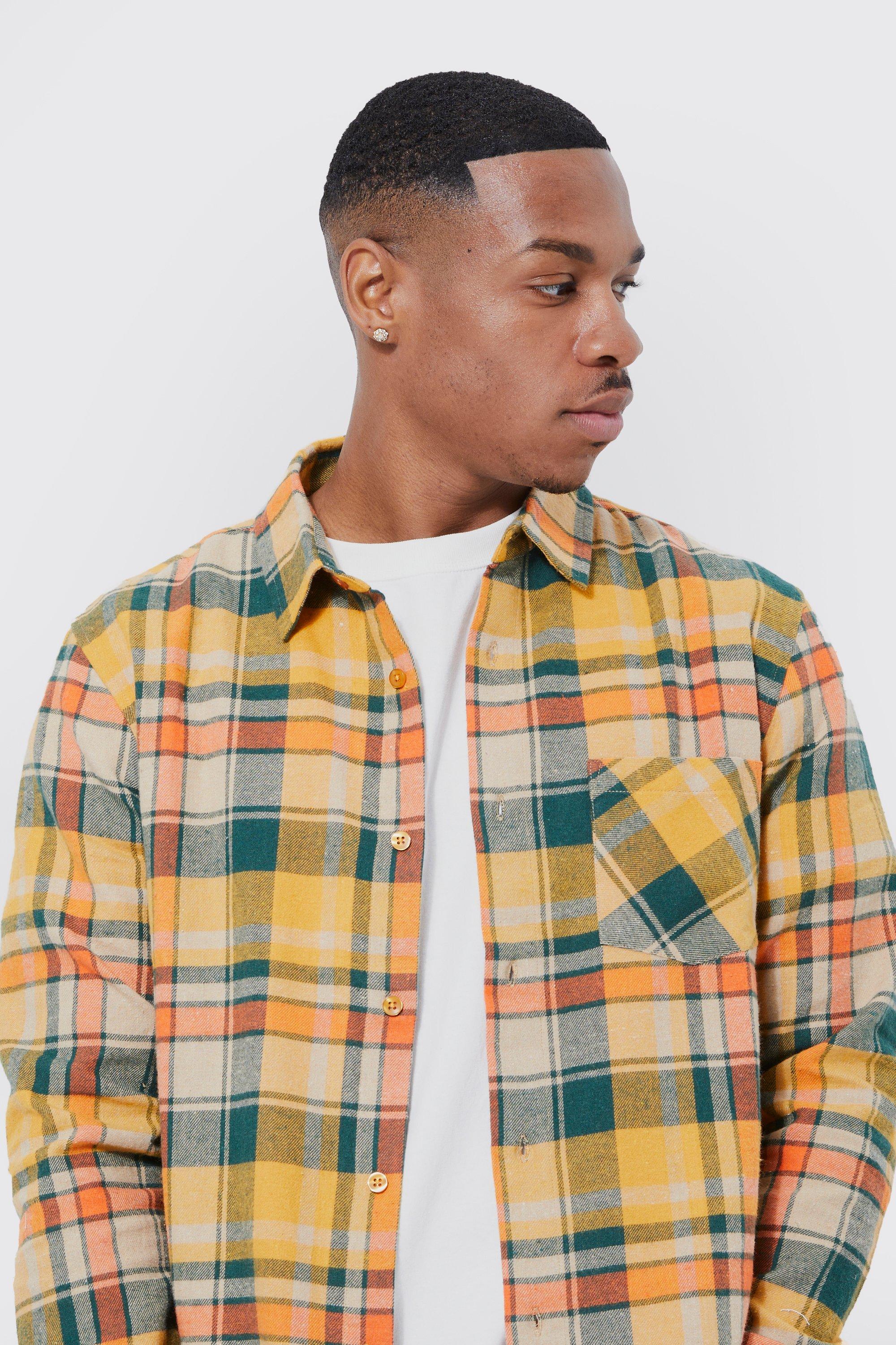 mustard yellow check shirt