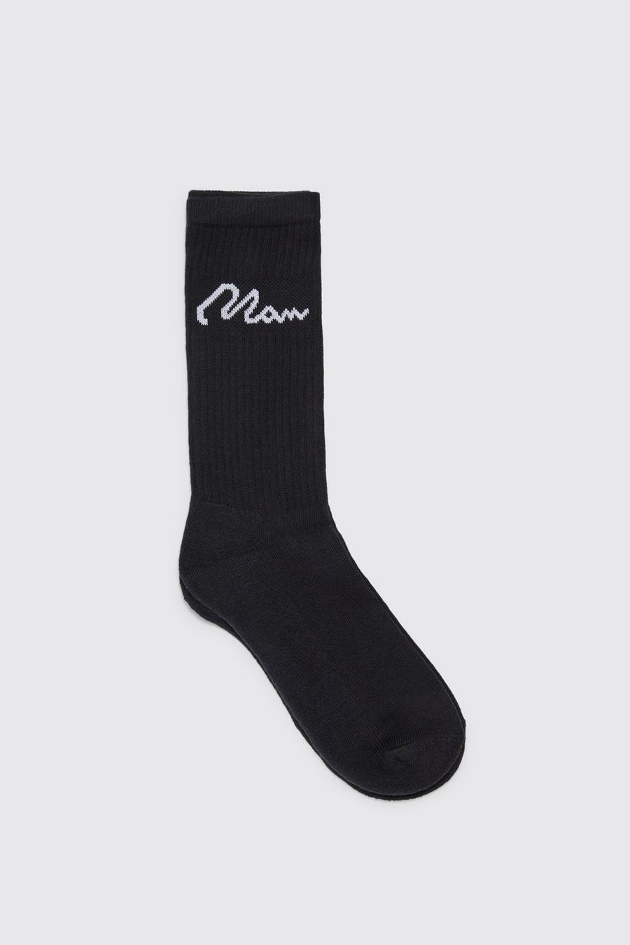 Pack de 7 pares de calcetines deportivos con firma MAN, Black