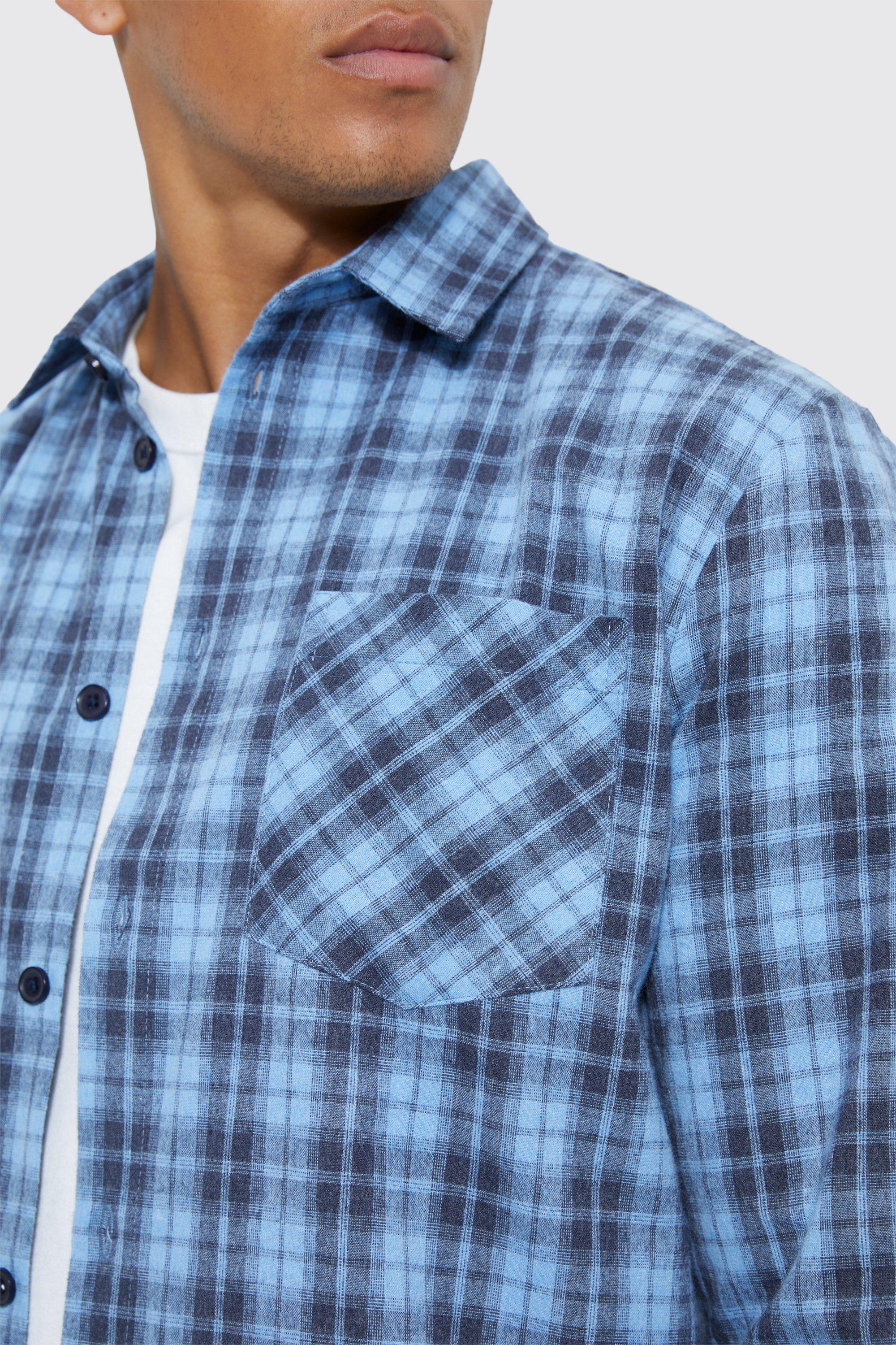 Blue and store white check shirt