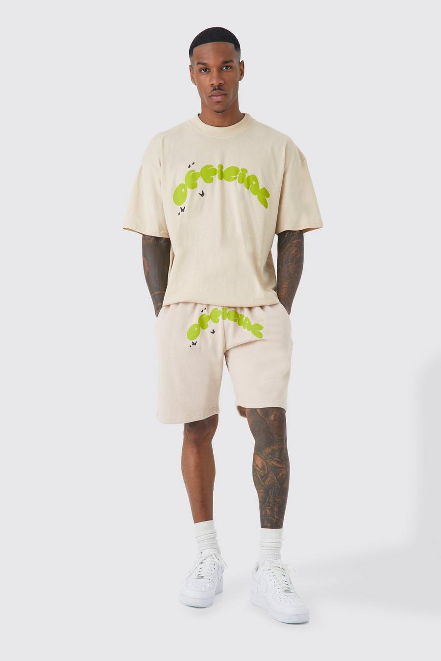 Ecru Official Oversize t-shirt och shorts image number 1