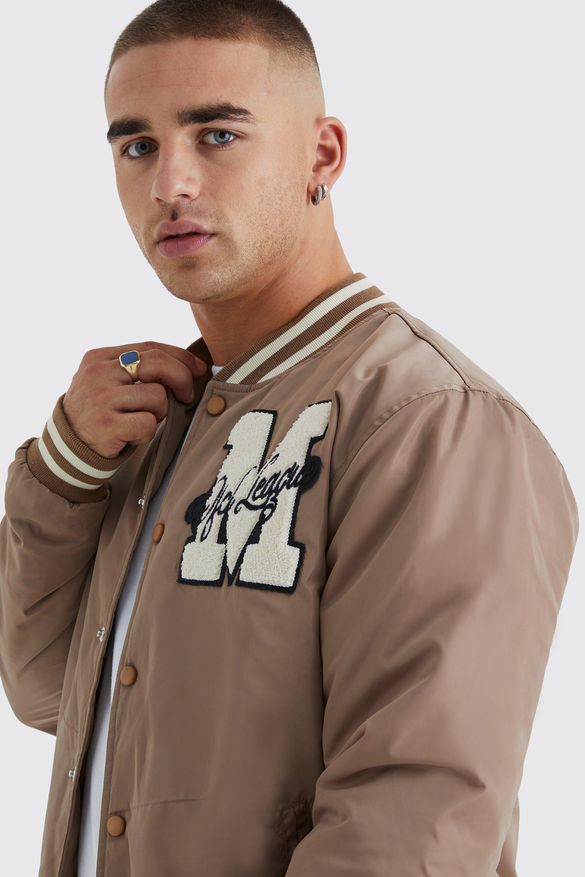 Suede Varsity Jacket With Badge