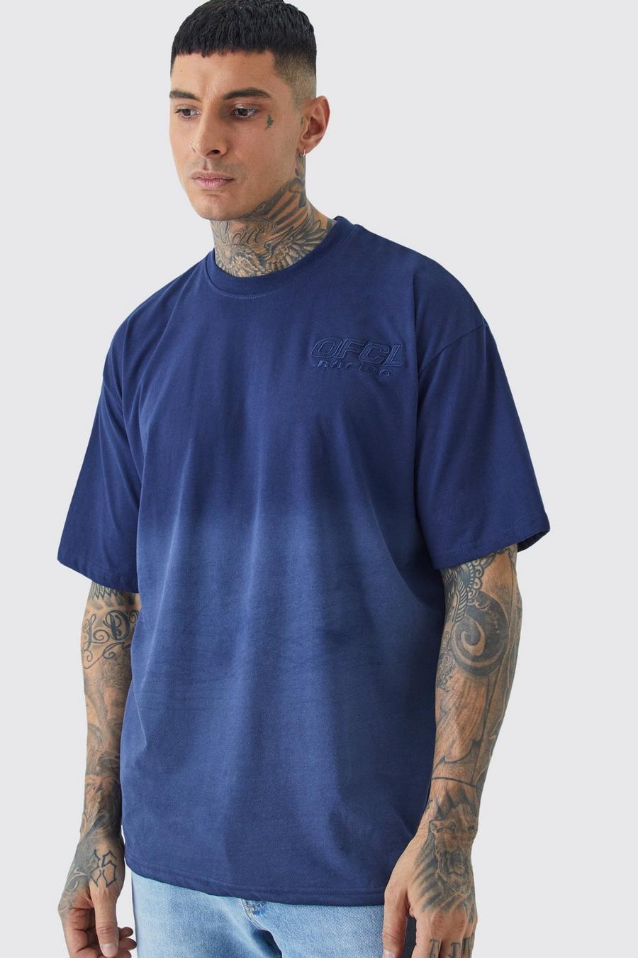 Tall - T-shirt oversize épais - Ofcl, Navy image number 1