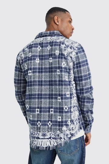 Blue All Over Large Scale Bandana Check Shirt