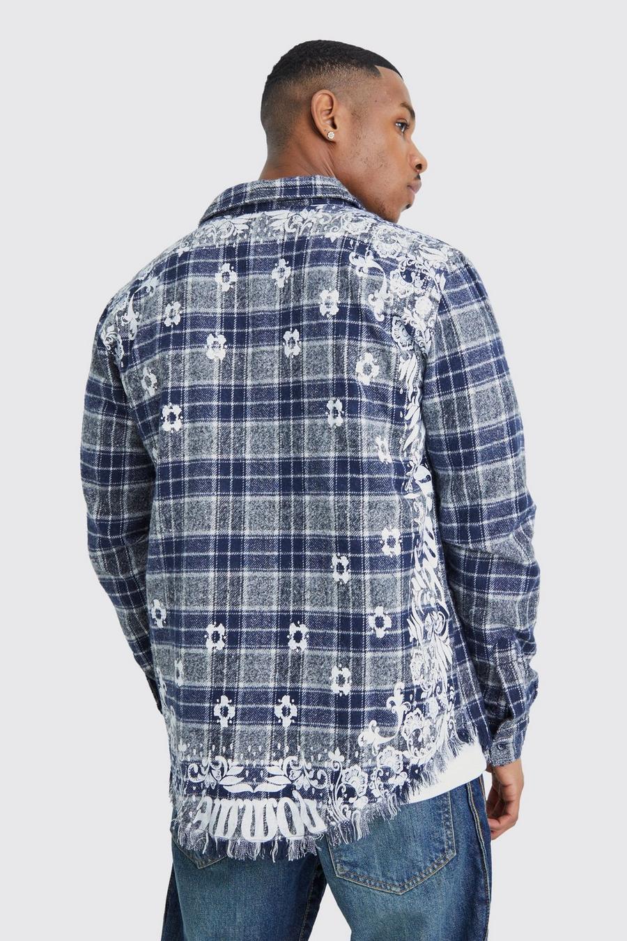Blue All Over Large Scale Bandana Check Shirt Striped image number 1