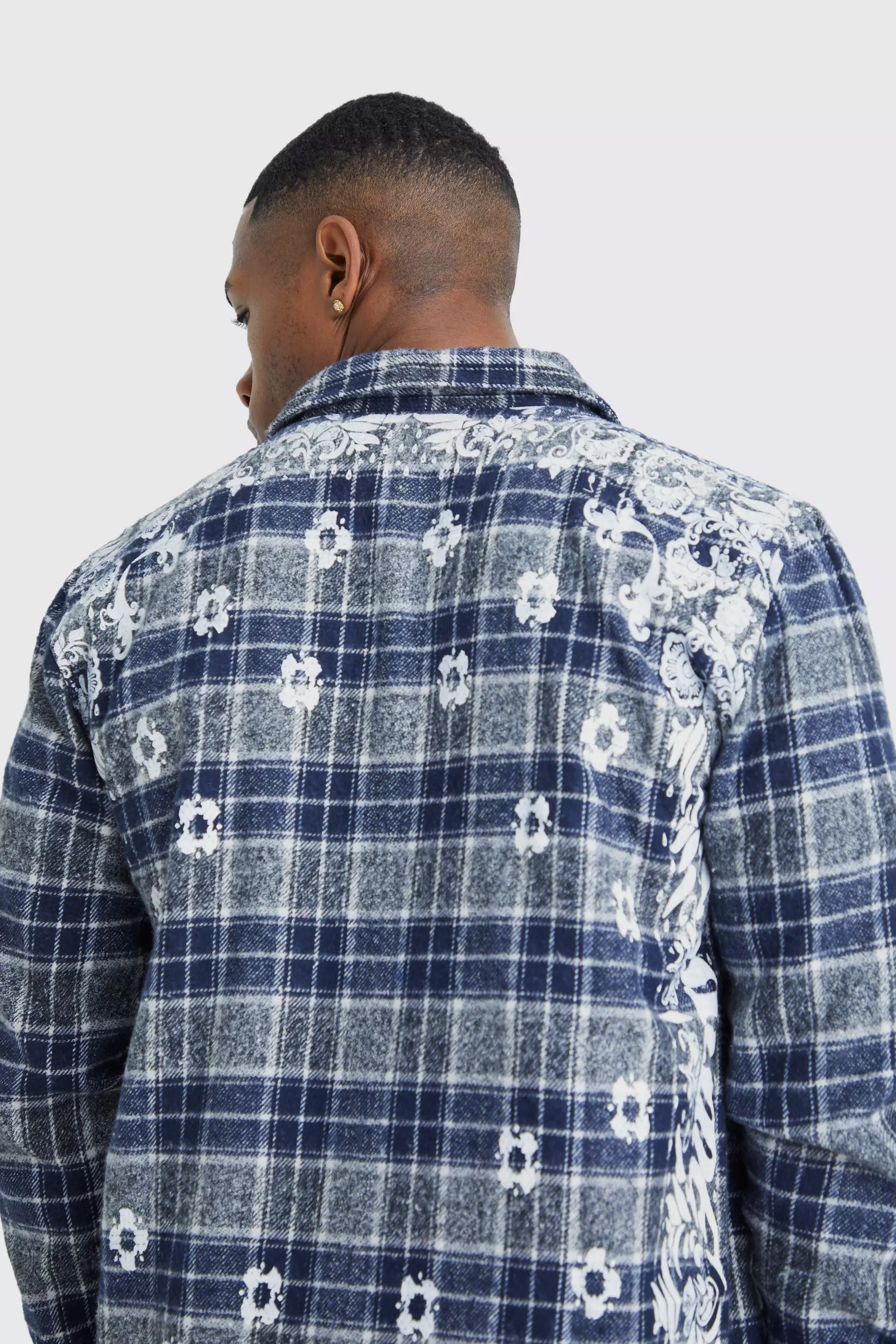 boohoo☆MAN ALL OVER LARGE SCALE バンダナ チェック シャツ Boohoo ME