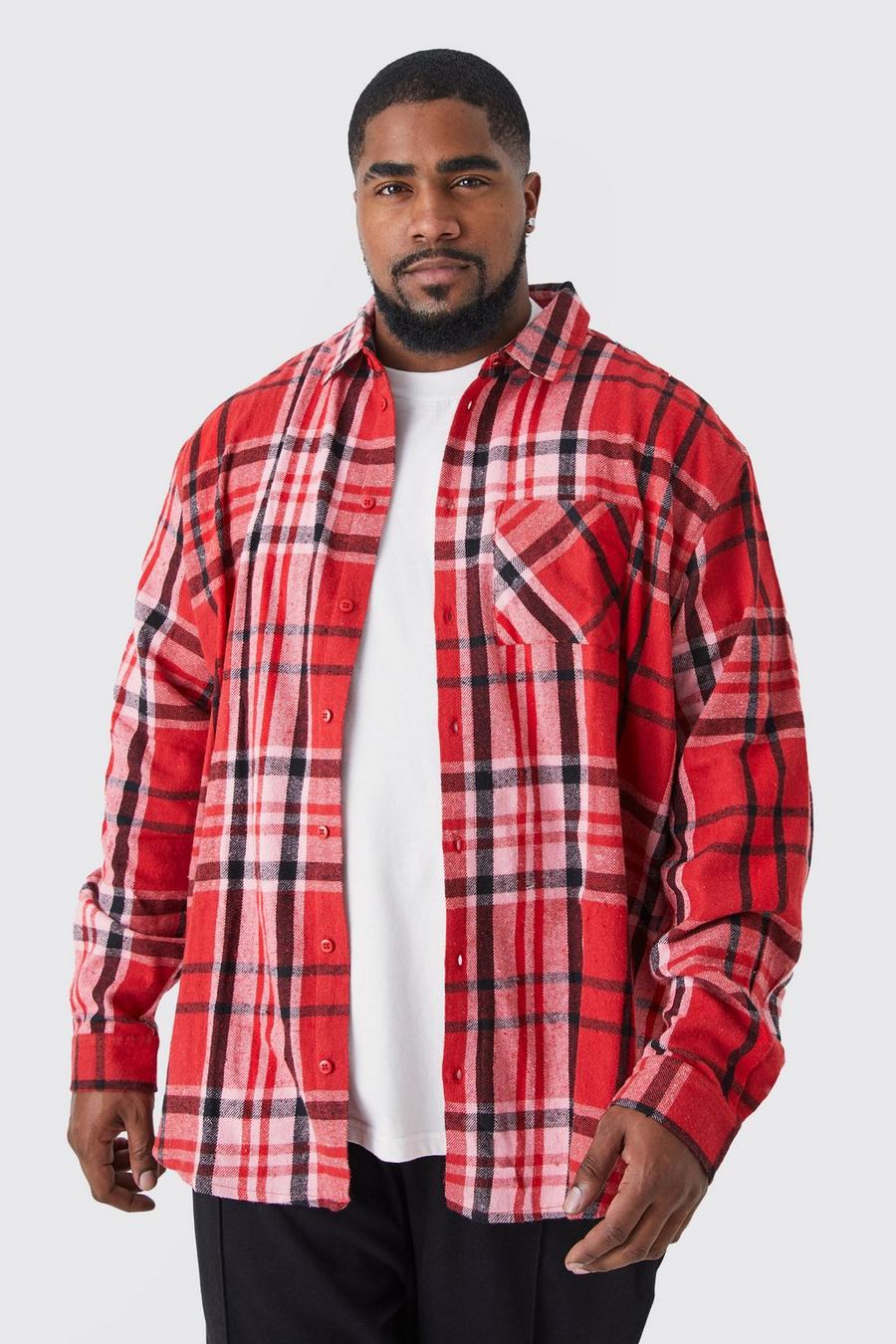 Red Plus Oversized Heavyweight Check