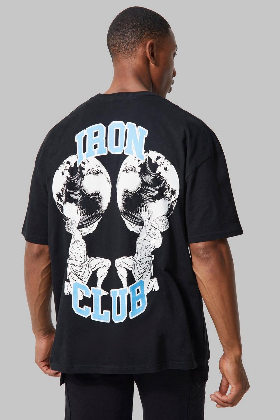 Black Man Active Oversized Iron Club T-Shirt