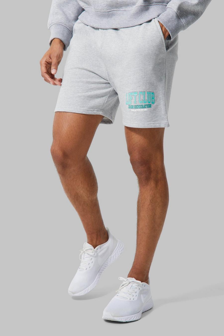 Grey marl Man Active Loose Lift Club Shorts