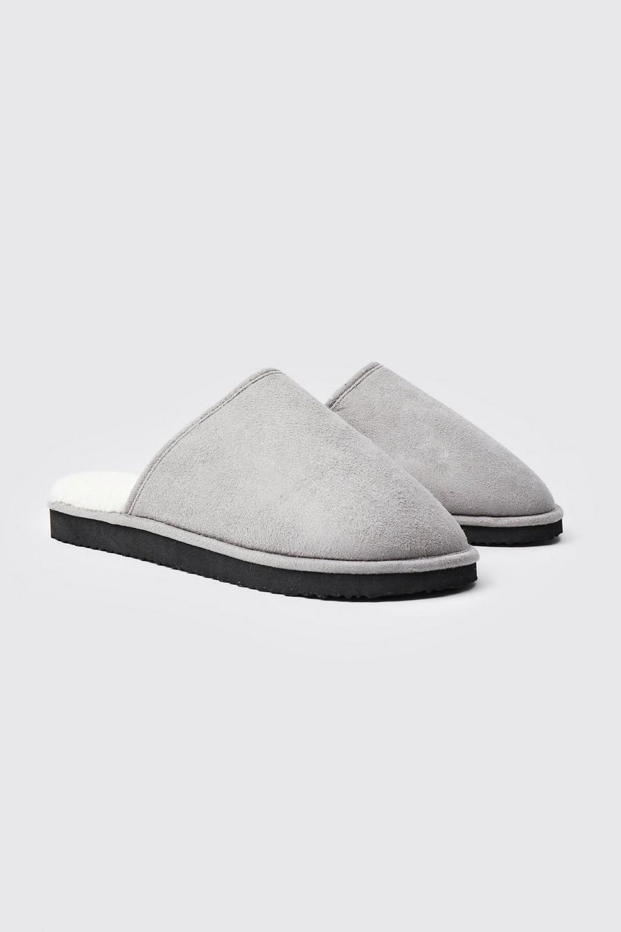 Grey marl Sherpa Lined Slipper image number 1