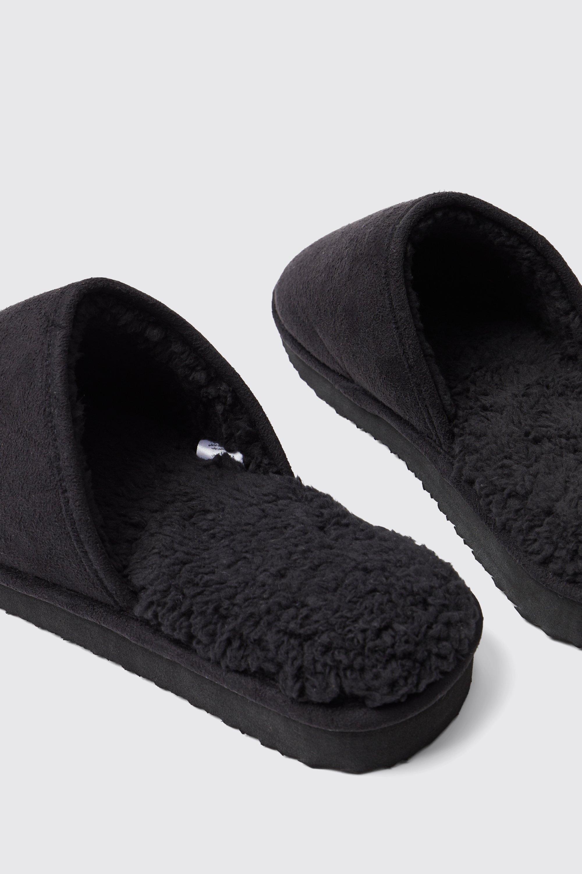 Men's sherpa lined online slippers