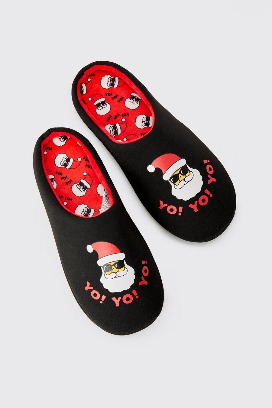 Black nero Santa Slippers