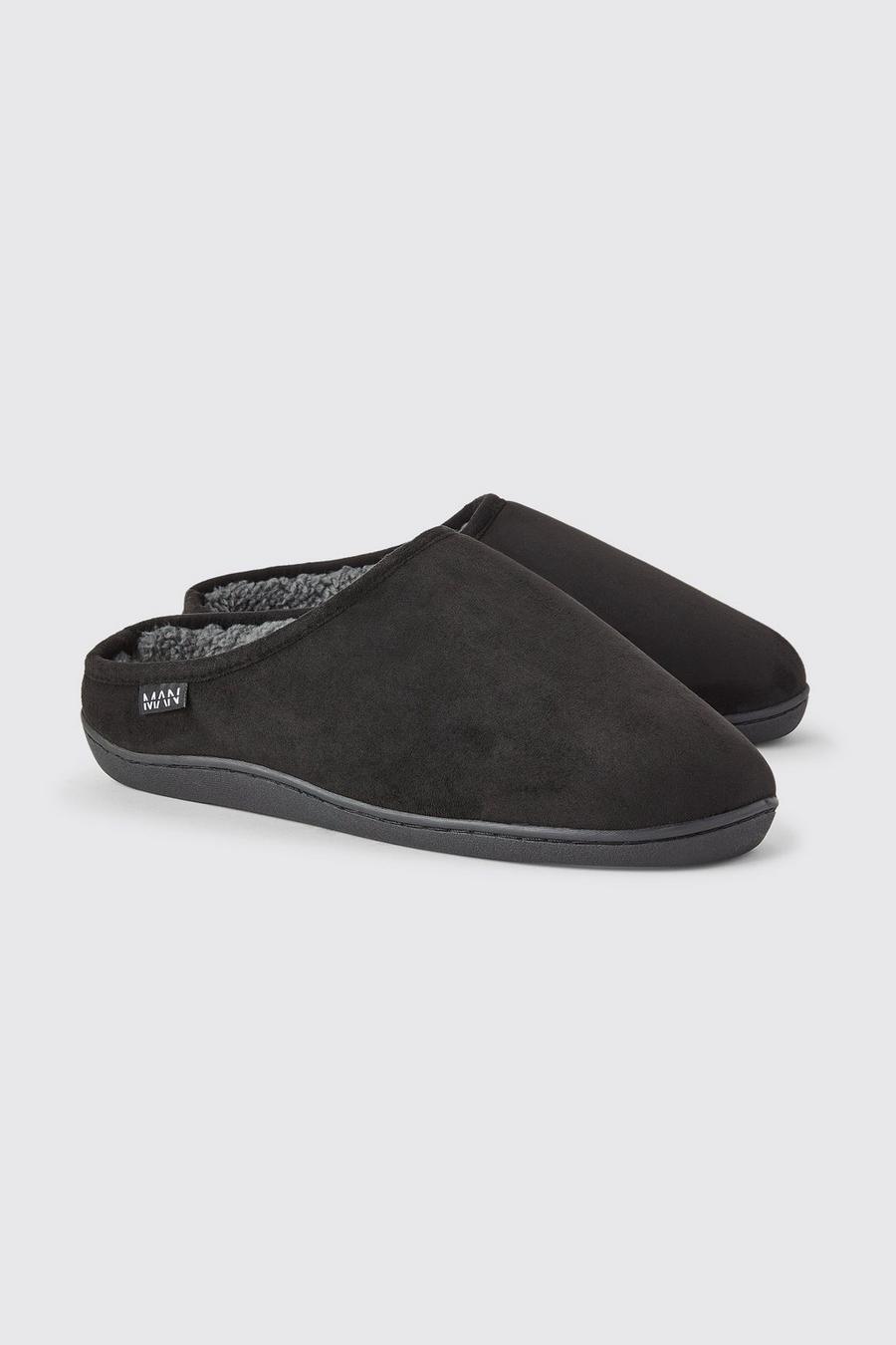Black Man Faux Suede Slippers