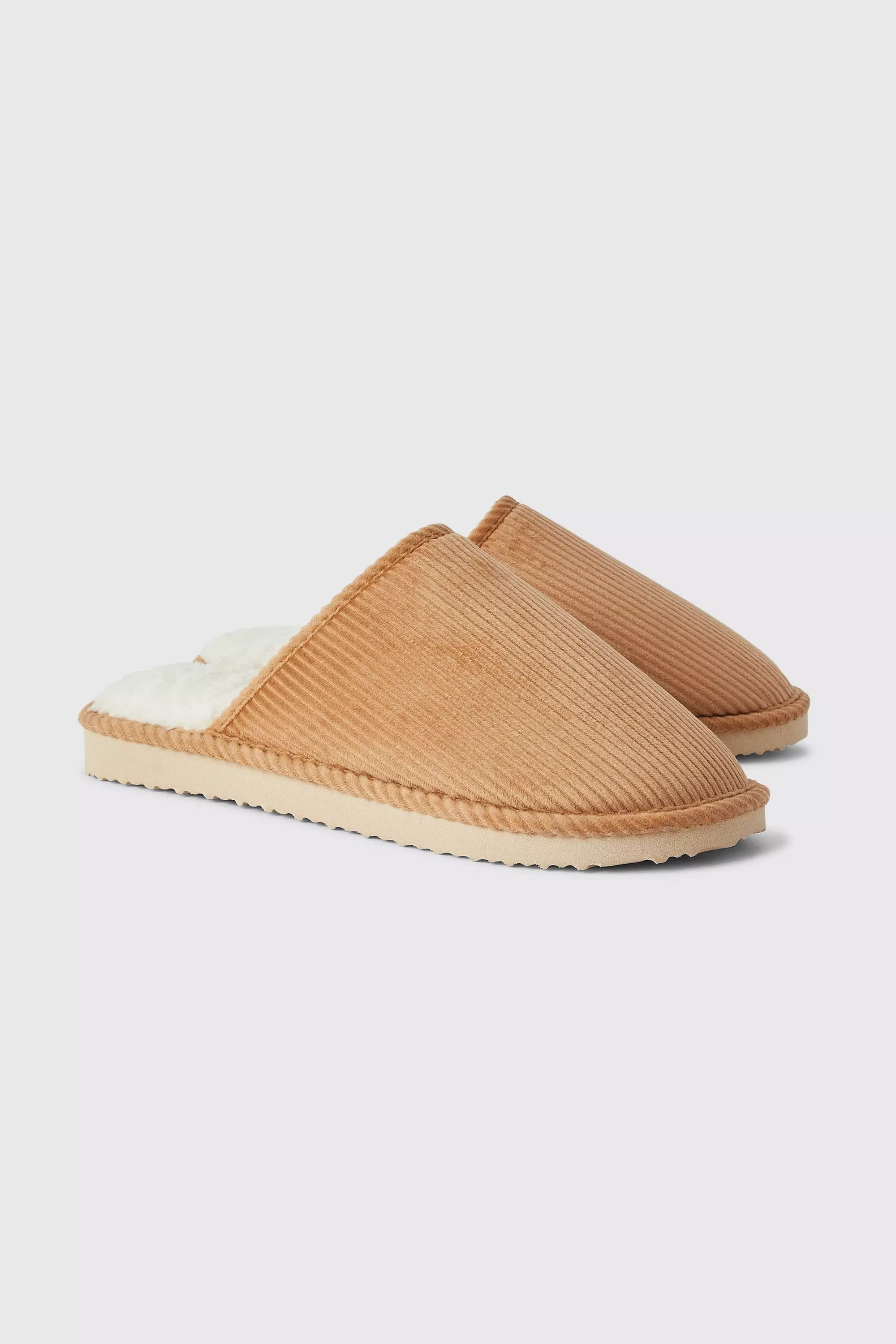 Camel Cord Backless Slippers alternative image