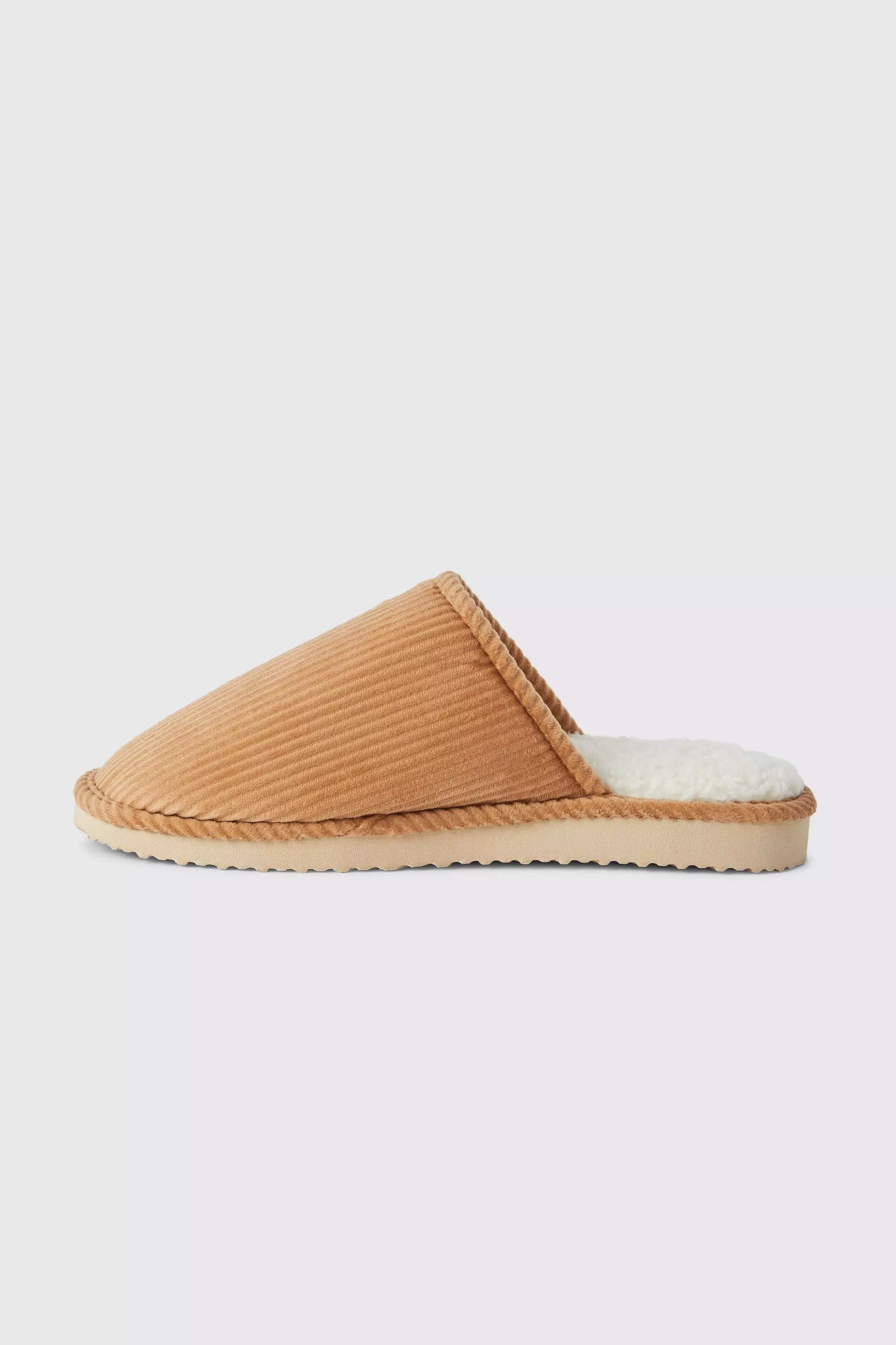 Camel Cord Backless Slippers alternative image