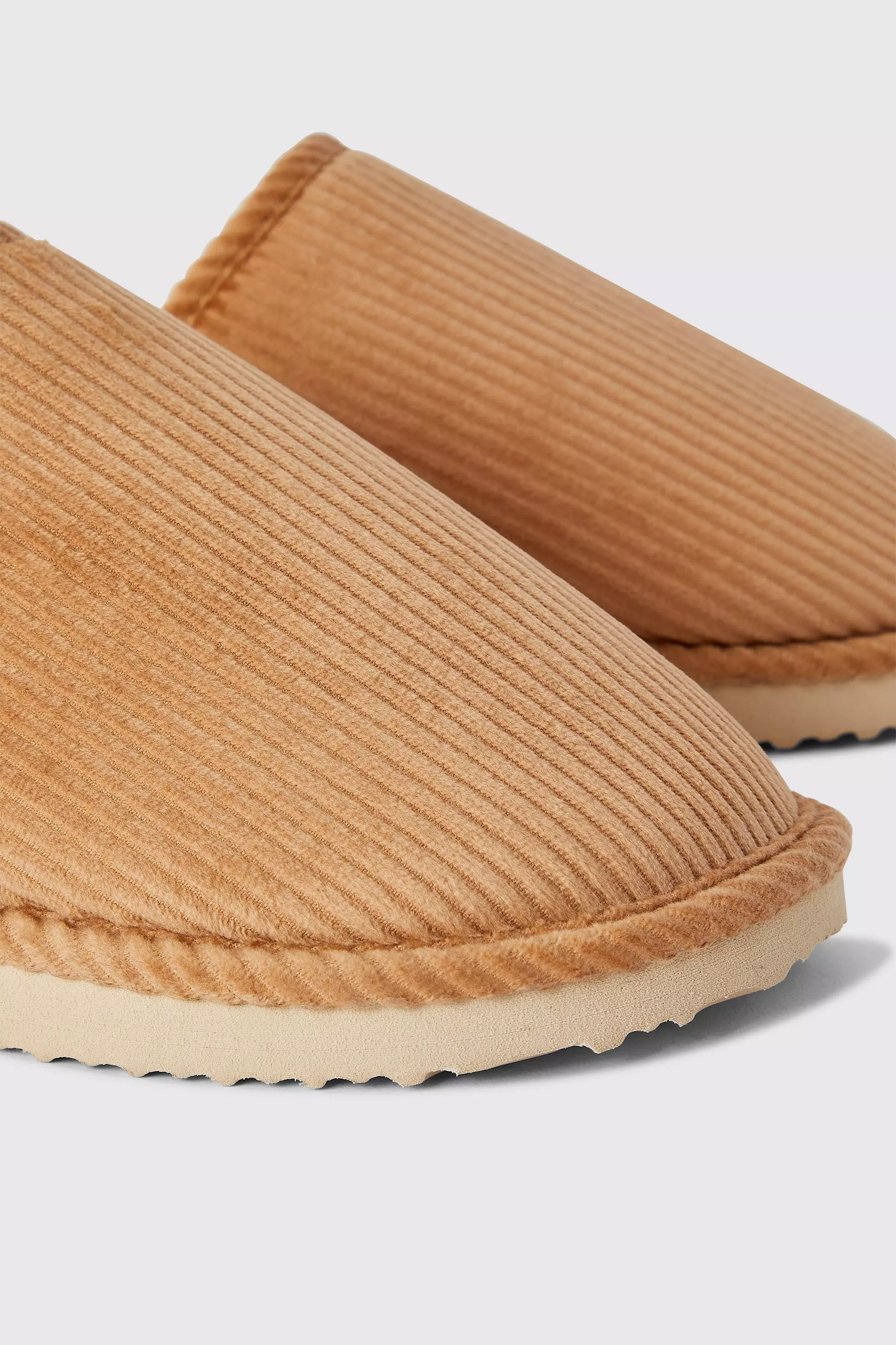 Camel Cord Backless Slippers alternative image