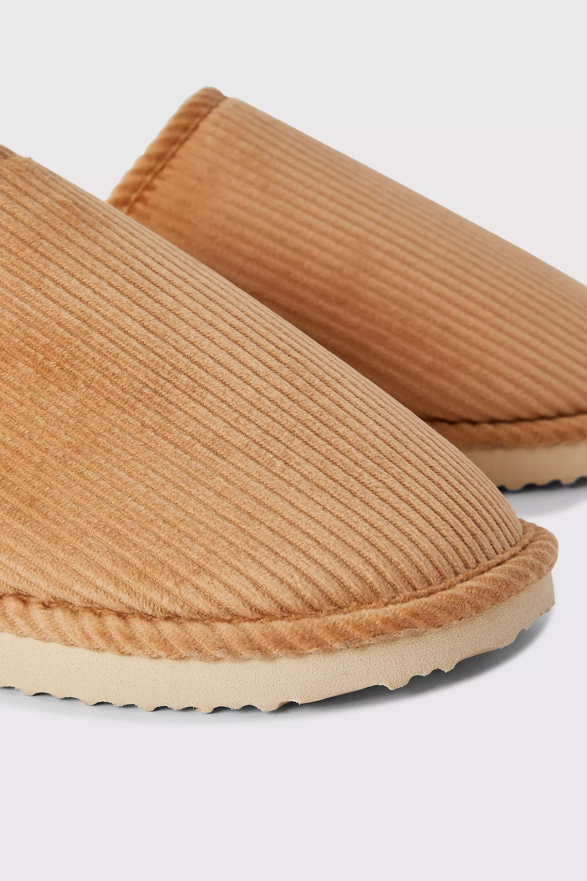 Camel Cord Backless Slippers alternative image