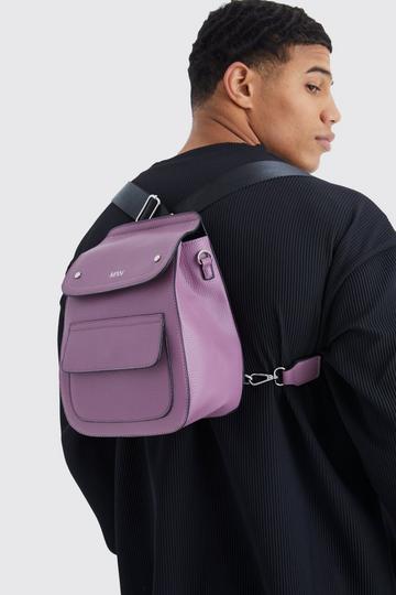 Man Cross Body Multi Way Smart Bag purple