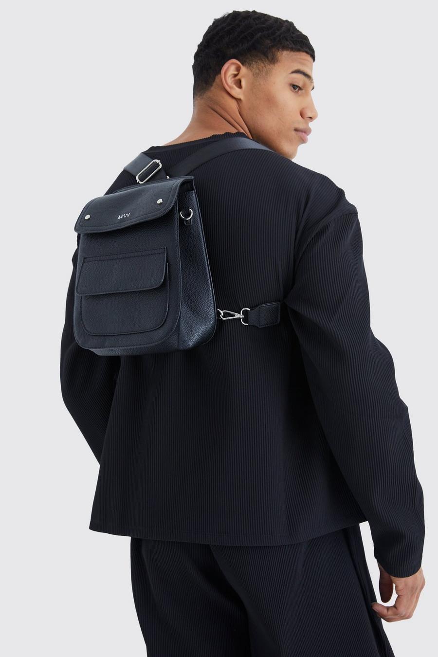 Black nero Man Cross Body Multi Way Smart Bag