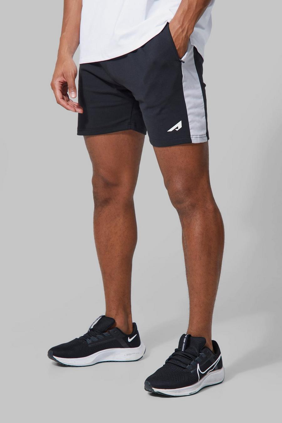 Black Active Shorts med paneler image number 1