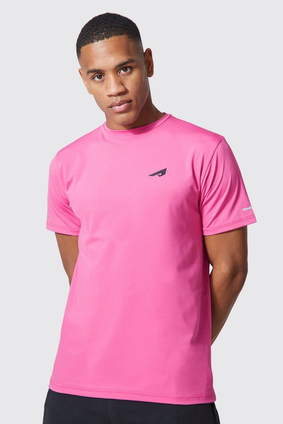 T-shirt de sport à logo Performance, Bright pink rose