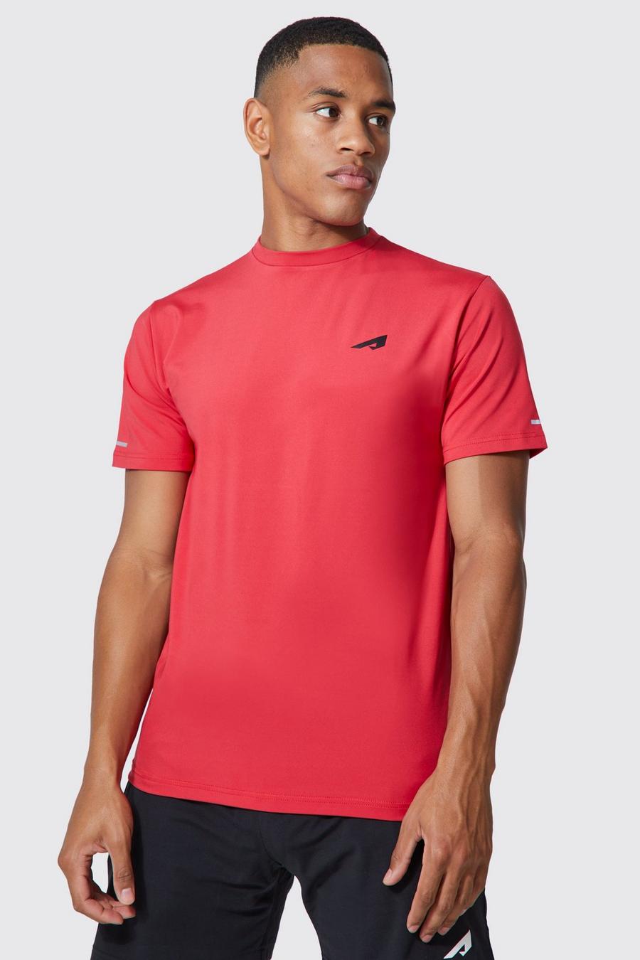 T-shirt Active con logo per alta performance, Red rosso