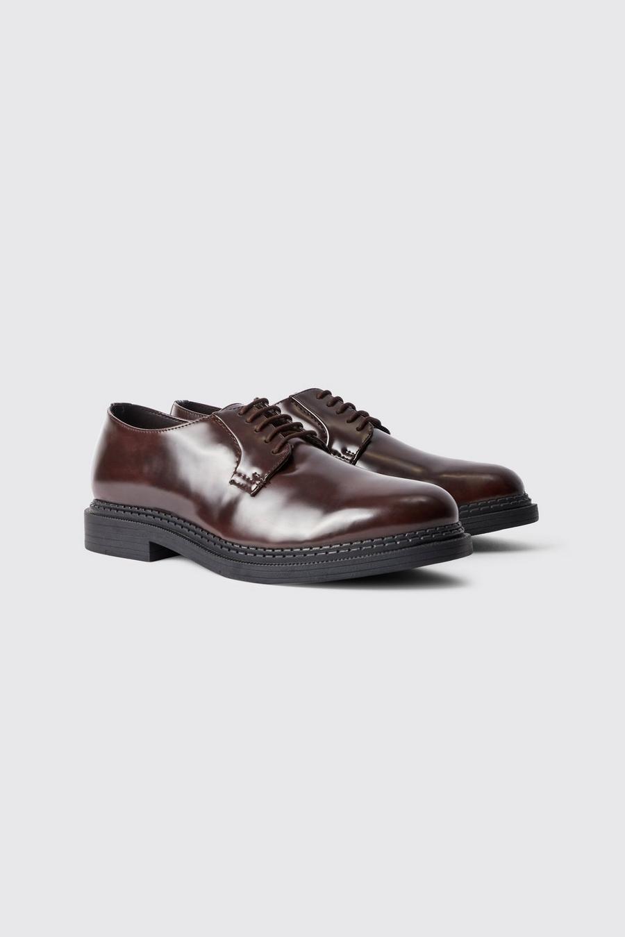Dark brown marrón Smart Lace Up Shoes