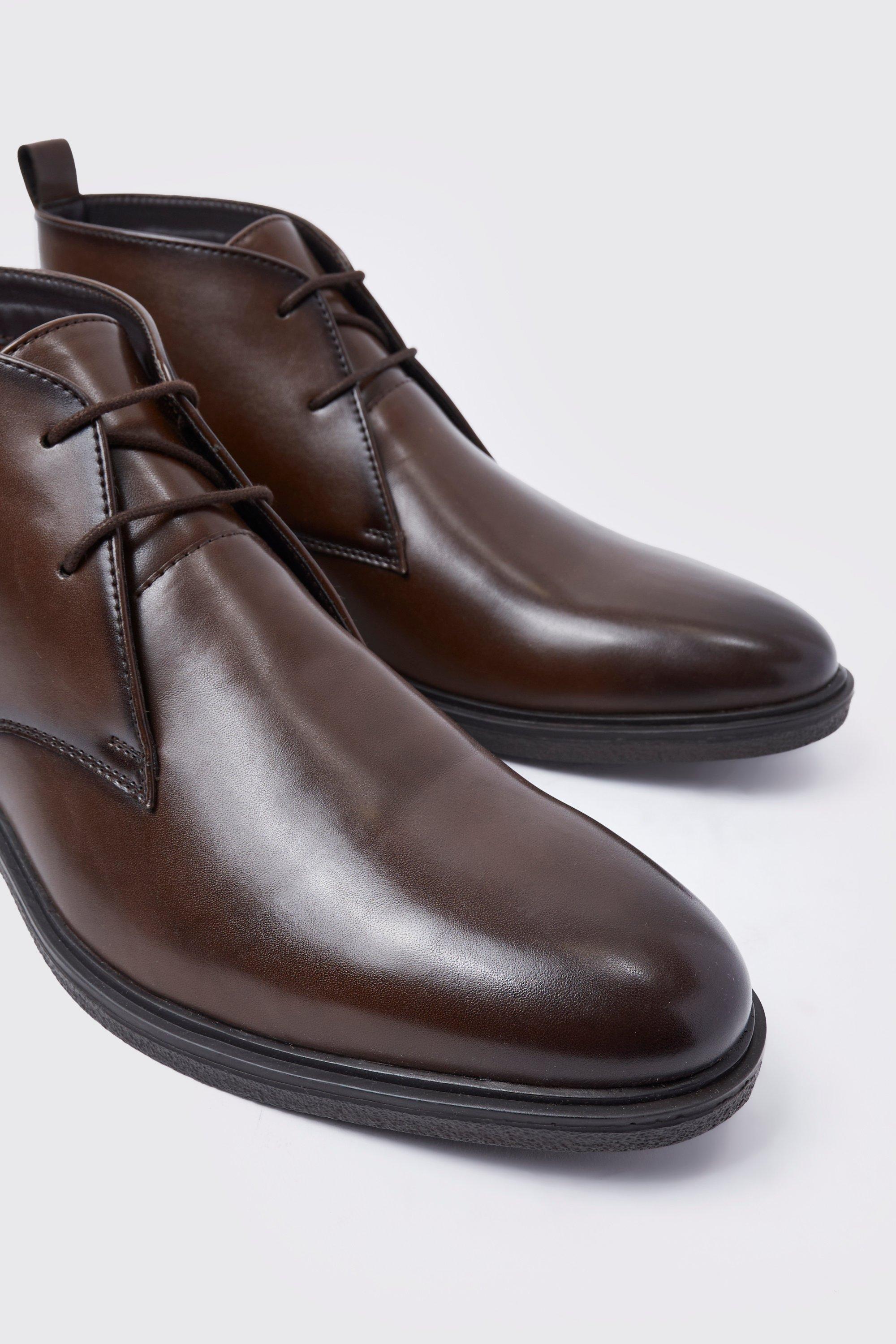 Brown leather chukka boots