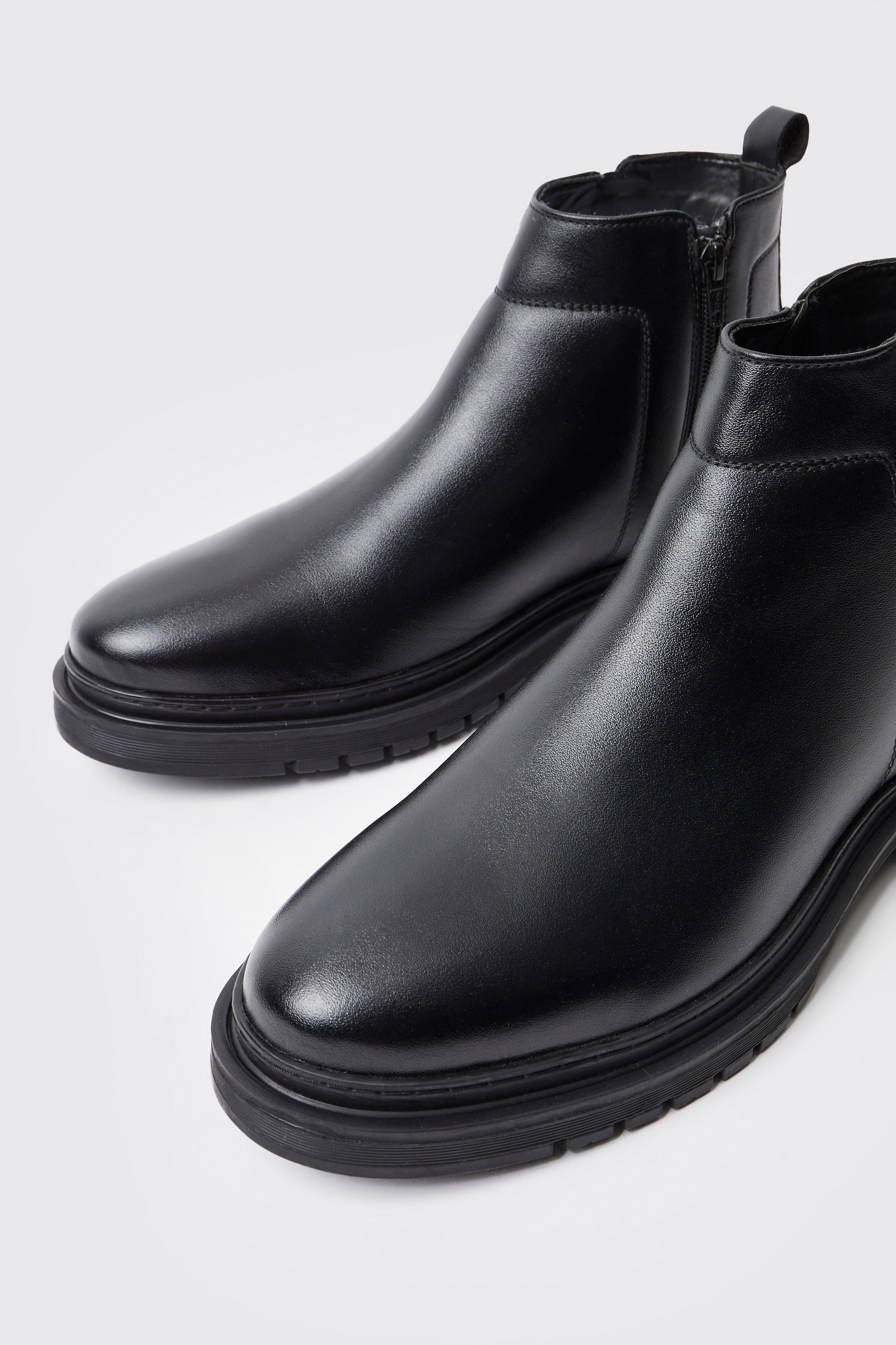 synthetic leather boots