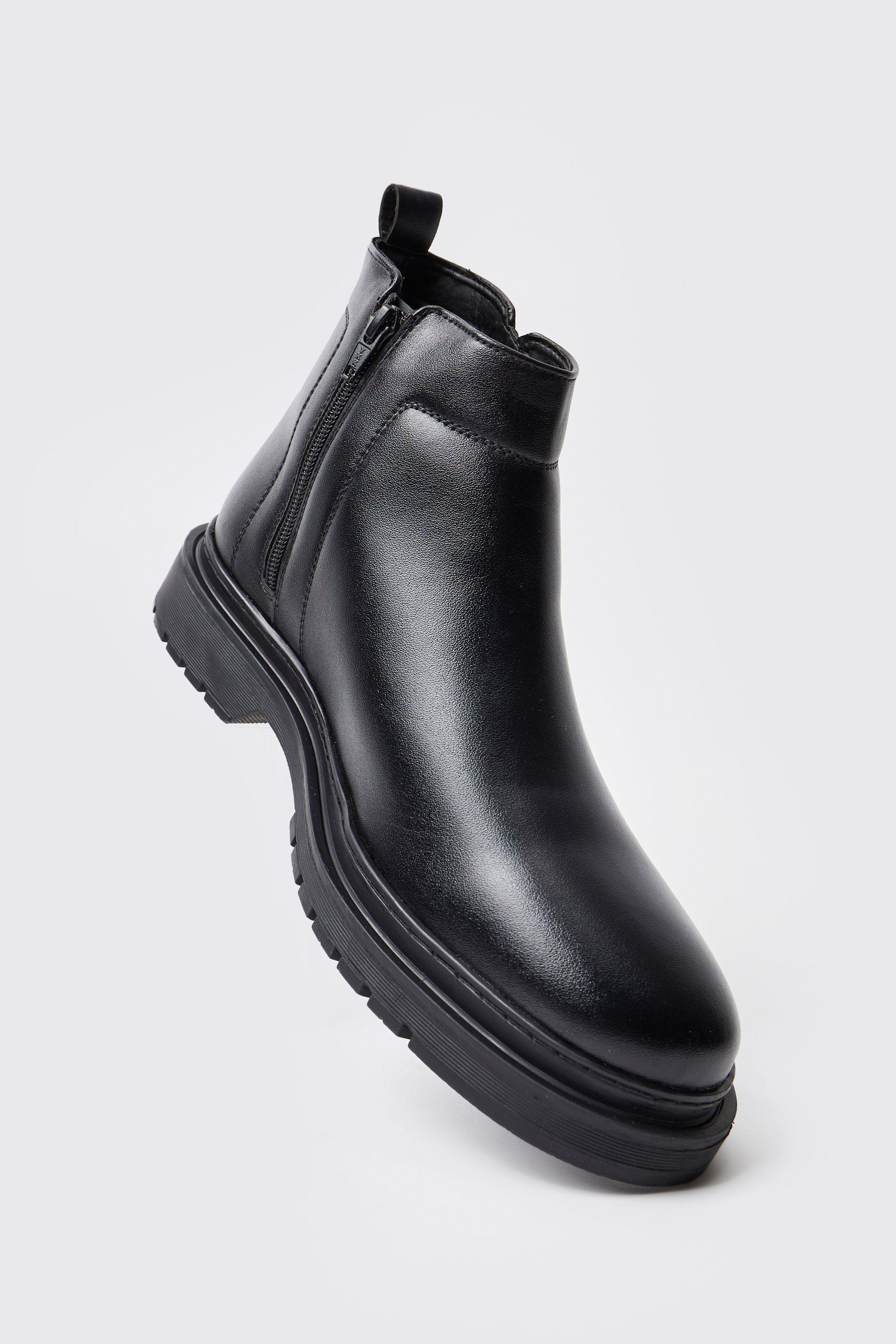 synthetic leather boots