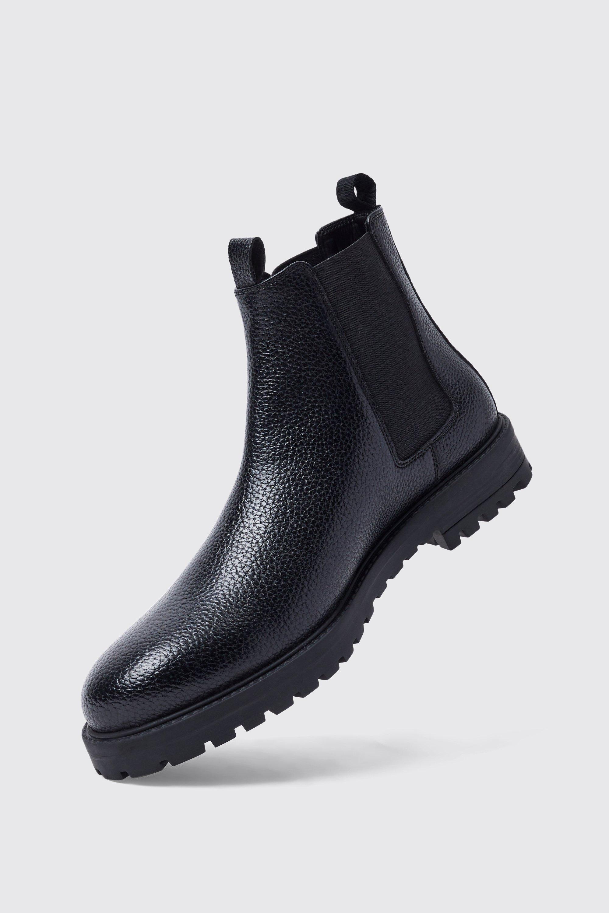 Faux Leather Chelsea Boots