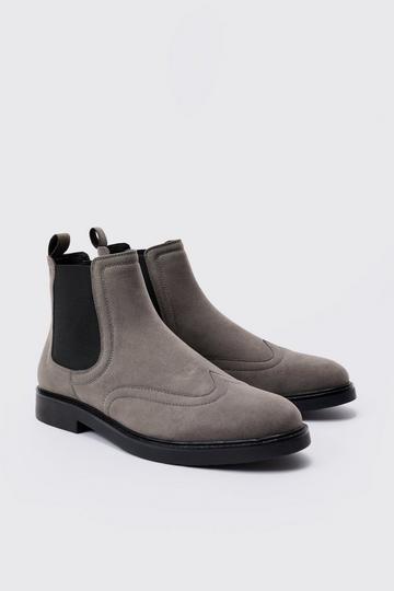 Chelsea-Stiefel aus Wildlederimitat grey