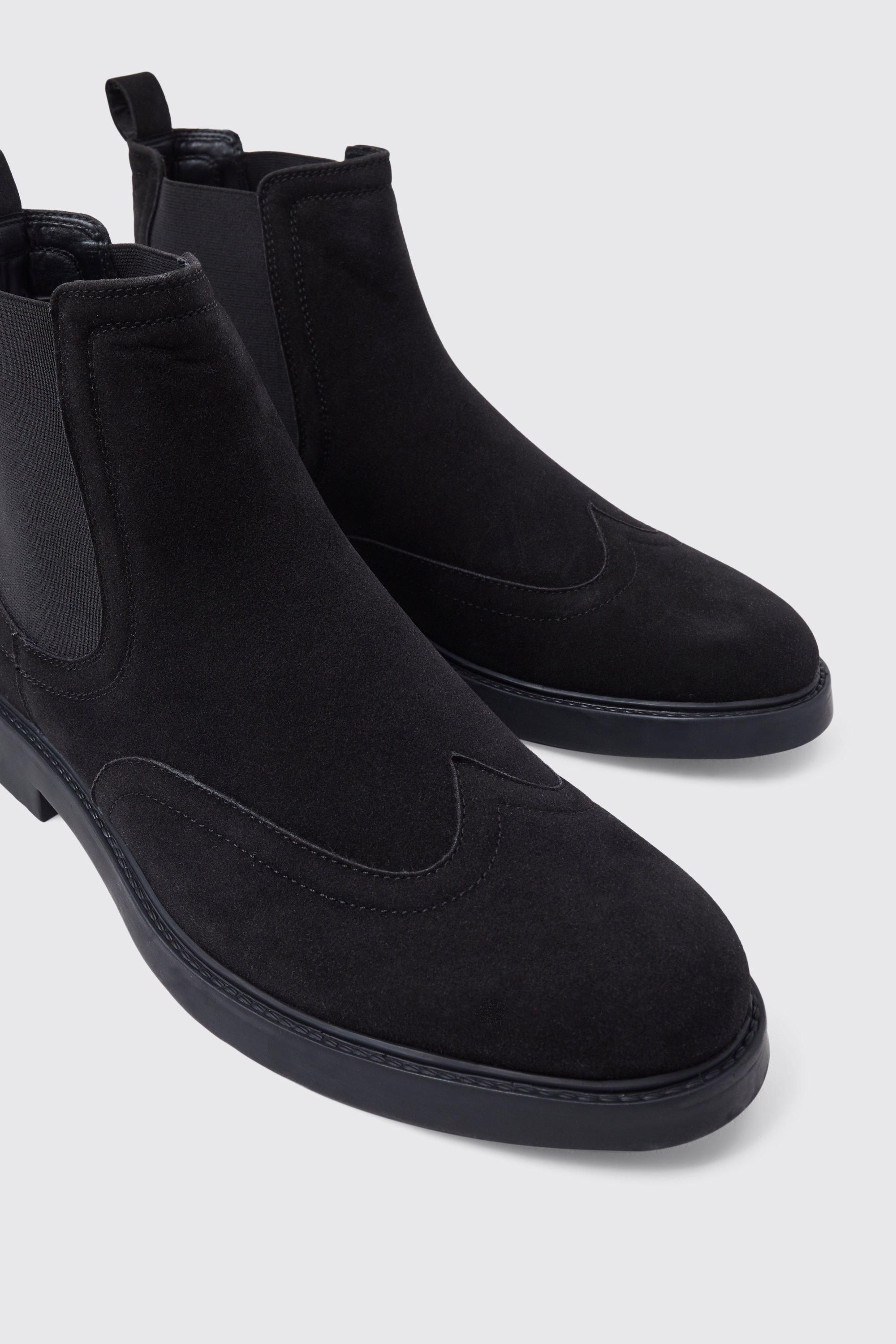 Mens black suede chelsea sales boots uk