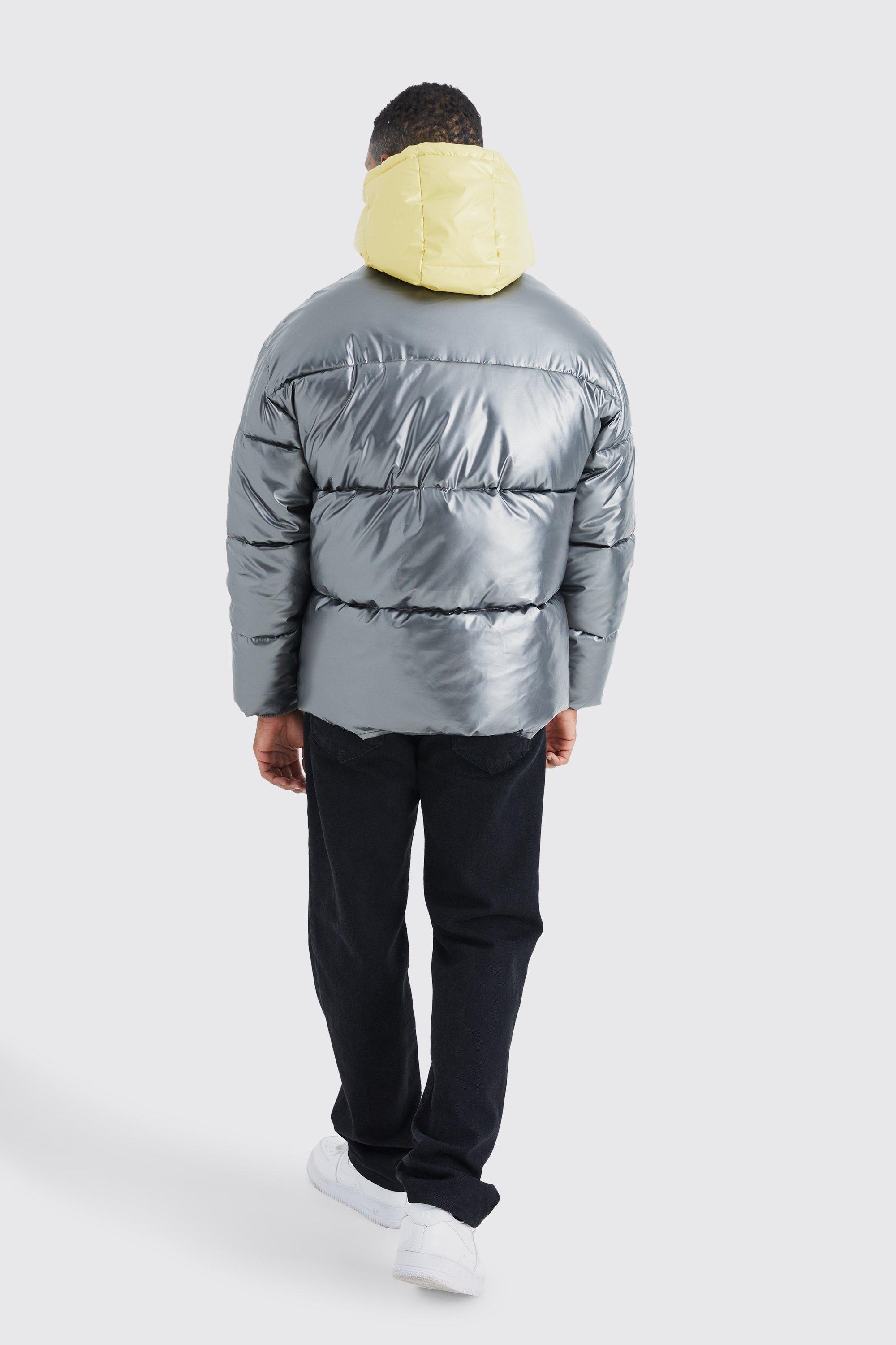 Boohoo metallic 2024 puffer jacket