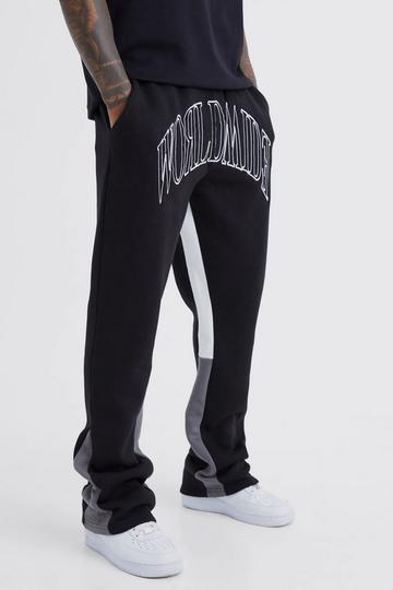 Worldwide Contrast Stitch Gusset Sweatpant black